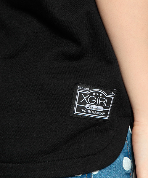 X-girl(エックスガール)の「LIGHT SWEAT HOOD TUNIC(パーカー・レディース・ブラック/アッシュグレー/グリーン・1/2)」の7枚目の写真