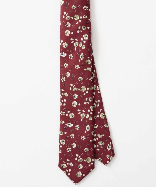 Quit Running（クイトランニング）の「ピュアシルク100% ネクタイ　花柄 ナロータイ（ネクタイ・メンズ・ブラック/パープル/ブラウン/オレンジ/バーガンディー/ネイビー・FREE）」の8枚目の写真