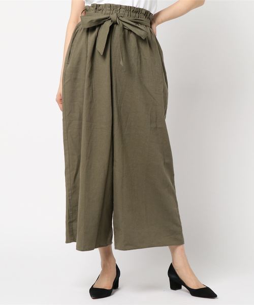 AMERICAN HOLIC（アメリカンホリック）の「・麻混ウエストリボンワイドパンツ（その他パンツ・レディース・ベージュ/ブラック/ブルー/カーキ/キャメル・FREE）」の17枚目の写真