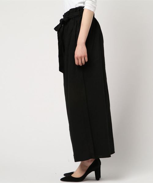 AMERICAN HOLIC（アメリカンホリック）の「・麻混ウエストリボンワイドパンツ（その他パンツ・レディース・ベージュ/ブラック/ブルー/カーキ/キャメル・FREE）」の20枚目の写真