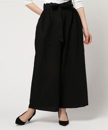 AMERICAN HOLIC | ・麻混ウエストリボンワイドパンツ(その他パンツ)