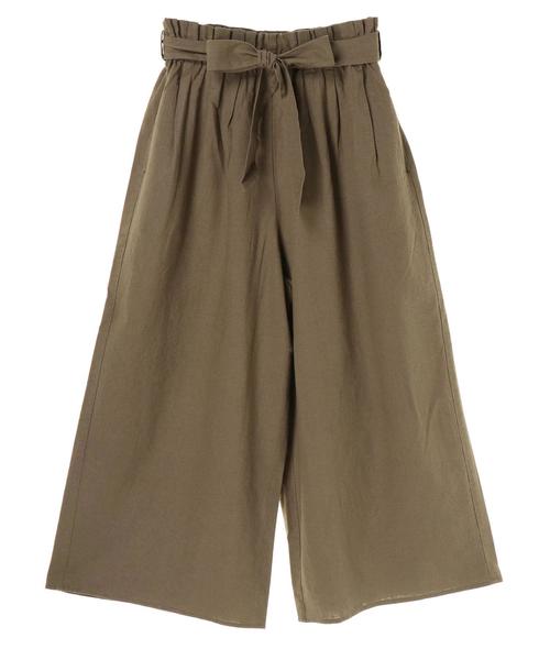 AMERICAN HOLIC（アメリカンホリック）の「・麻混ウエストリボンワイドパンツ（その他パンツ・レディース・ベージュ/ブラック/ブルー/カーキ/キャメル・FREE）」の12枚目の写真