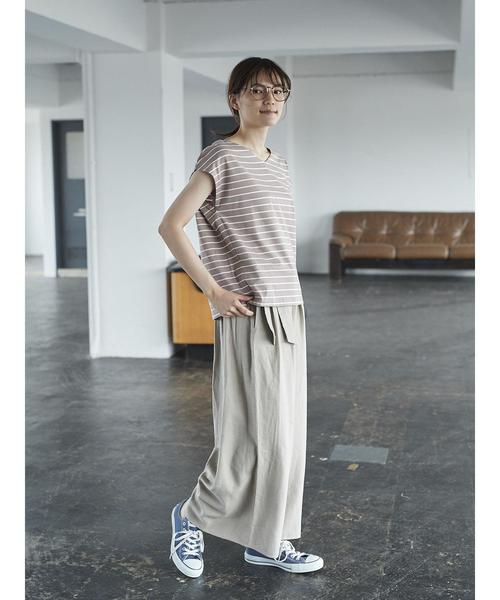 AMERICAN HOLIC（アメリカンホリック）の「・麻混ウエストリボンワイドパンツ（その他パンツ・レディース・ベージュ/ブラック/ブルー/カーキ/キャメル・FREE）」の16枚目の写真