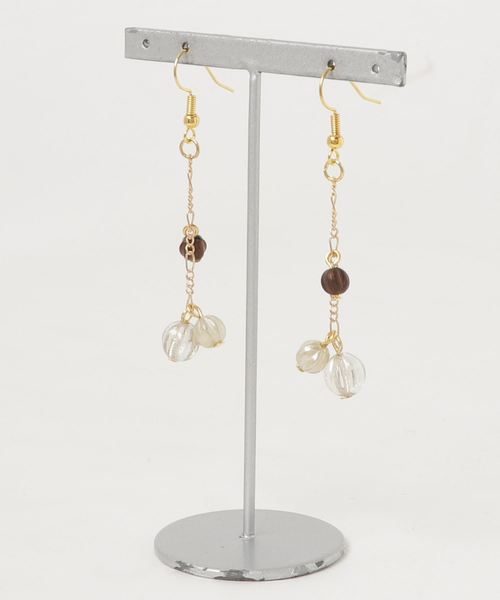 tone(トーン)の「【CouleuR】3color czech beads ピアス(ピアス(両耳用)・レディース・ブラック/ベージュ/クリア・FREE)」の1枚目の写真