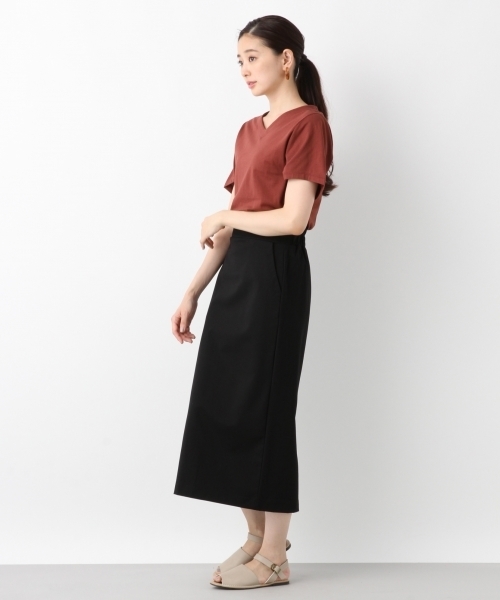 LEPSIM（レプシィム）の「レーヨンナイロンPUカットスカート　802270（スカート・レディース・ライトグレー/ブラック/カーキ・MEDIUM/LARGE）」の6枚目の写真