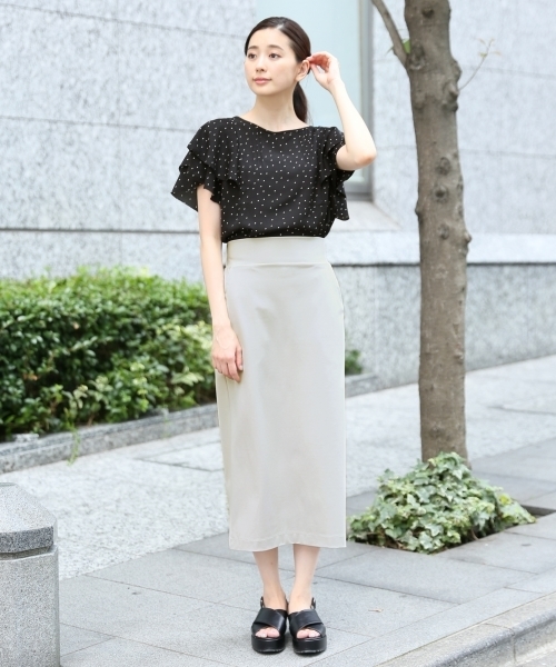 LEPSIM（レプシィム）の「レーヨンナイロンPUカットスカート　802270（スカート・レディース・ライトグレー/ブラック/カーキ・MEDIUM/LARGE）」の8枚目の写真