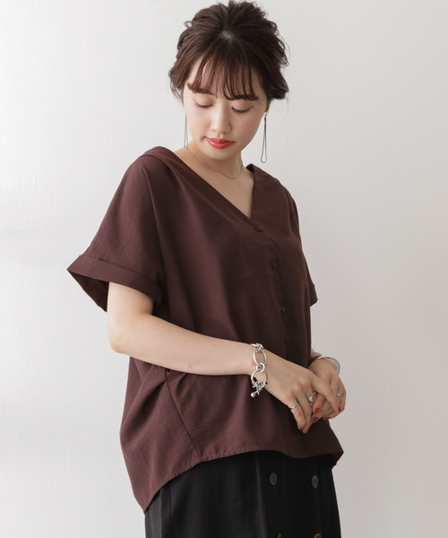 ITEMS URBANRESEARCH（アイテムズ アーバンリサーチ）の「フレンチソデブラウス（シャツ/ブラウス・レディース・ブラック/パープル/グリーン/ベージュ系その他・FREE）」の4枚目の写真