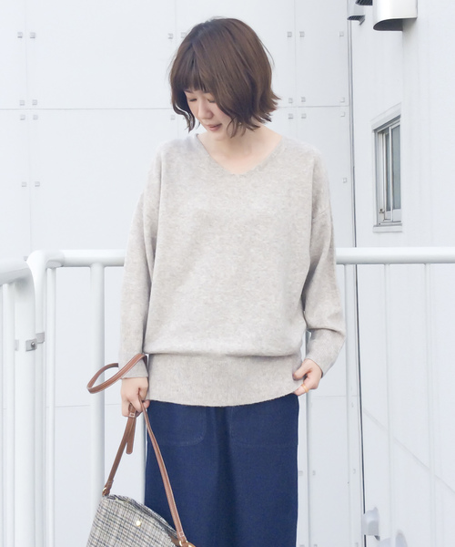 LBC(エルビーシー)の「ヤクウールブレンドニットチュニック(ニット/セーター・レディース・ベージュ/グレー/ブルー・M/L)」の3枚目の写真