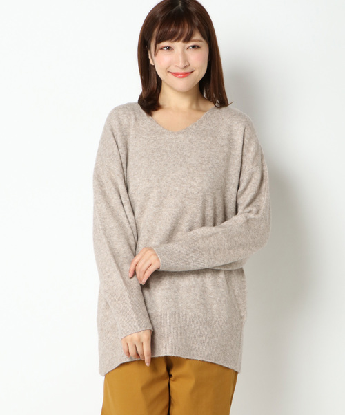 LBC(エルビーシー)の「ヤクウールブレンドニットチュニック(ニット/セーター・レディース・ベージュ/グレー/ブルー・M/L)」の4枚目の写真