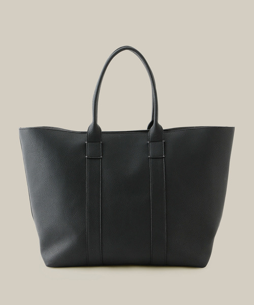 ADAM ET ROPE'（アダムエロペ）の「2WAYフェイクレザービッグトートバッグ（トートバッグ・メンズ・ブラック/グレー・FREE）」の2枚目の写真