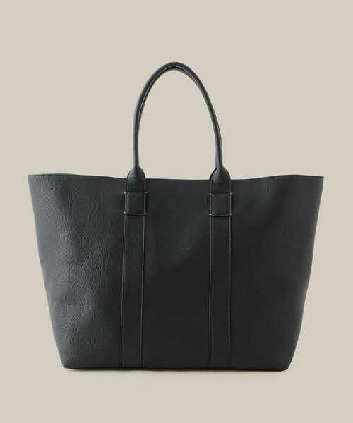 ADAM ET ROPE'（アダムエロペ）の「2WAYフェイクレザービッグトートバッグ（トートバッグ・メンズ・ブラック/グレー・FREE）」の13枚目の写真