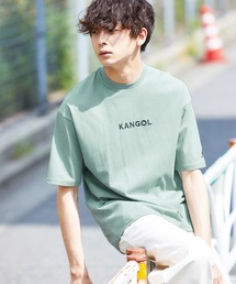 ▽WEB限定 MONO-MART×KANGOL 別注ロゴ刺繍 プリント半袖Tee オーバーサイズカットソー ワッペン トップス