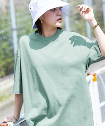 ▽WEB限定 MONO-MART×KANGOL 別注ロゴ刺繍 プリント半袖Tee オーバーサイズカットソー ワッペン トップス