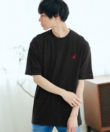 ▽WEB限定 MONO-MART×KANGOL 別注ロゴ刺繍 プリント半袖Tee オーバーサイズカットソー ワッペン トップス