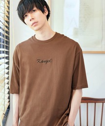 ▽WEB限定 MONO-MART×KANGOL 別注ロゴ刺繍 プリント半袖Tee オーバーサイズカットソー ワッペン トップス