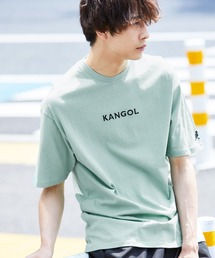 ▽WEB限定 MONO-MART×KANGOL 別注ロゴ刺繍 プリント半袖Tee オーバーサイズカットソー ワッペン トップス