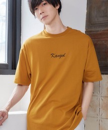 ▽WEB限定 MONO-MART×KANGOL 別注ロゴ刺繍 プリント半袖Tee オーバーサイズカットソー ワッペン トップス