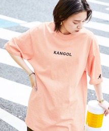 ▽WEB限定 MONO-MART×KANGOL 別注ロゴ刺繍 プリント半袖Tee オーバーサイズカットソー ワッペン トップス