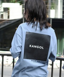 ▽WEB限定 MONO-MART×KANGOL 別注ロゴ刺繍 プリント半袖Tee オーバーサイズカットソー ワッペン トップス
