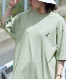 ▽WEB限定 MONO-MART×KANGOL 別注ロゴ刺繍 プリント半袖Tee オーバーサイズカットソー ワッペン トップス