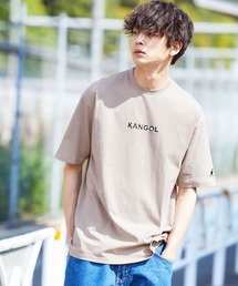 ▽WEB限定 MONO-MART×KANGOL 別注ロゴ刺繍 プリント半袖Tee オーバーサイズカットソー ワッペン トップス