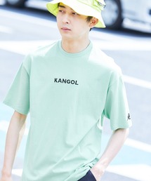 KANGOL | ▽WEB限定 MONO-MART×KANGOL 別注ロゴ刺繍 プリント半袖Tee オーバーサイズカットソー(Tシャツ/カットソー)