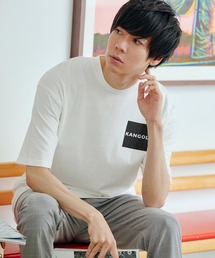 KANGOL | ▽WEB限定 MONO-MART×KANGOL 別注ロゴ刺繍 プリント半袖Tee オーバーサイズカットソー ワッペン トップス(Tシャツ/カットソー)