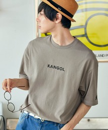 ▽WEB限定 MONO-MART×KANGOL 別注ロゴ刺繍 プリント半袖Tee オーバーサイズカットソー ワッペン トップス