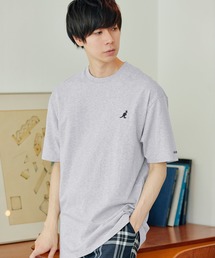 ▽WEB限定 MONO-MART×KANGOL 別注ロゴ刺繍 プリント半袖Tee オーバーサイズカットソー ワッペン トップス