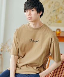 ▽WEB限定 MONO-MART×KANGOL 別注ロゴ刺繍 プリント半袖Tee オーバーサイズカットソー ワッペン トップス