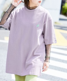▽WEB限定 MONO-MART×KANGOL 別注ロゴ刺繍 プリント半袖Tee オーバーサイズカットソー ワッペン トップス