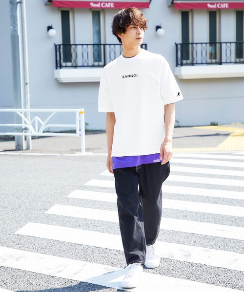 【カンへウォン着用】LOW CLASSIC トップス　Sサイズ ▽WEB限定 MONO-MART×KANGOL 別注ロゴ刺繍 プリント半袖Tee