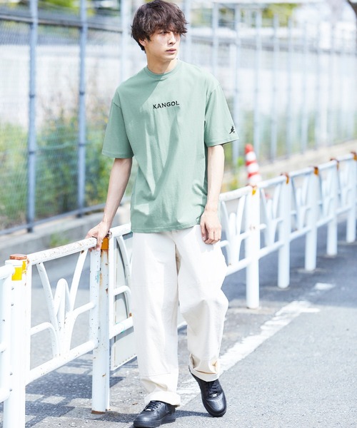 ▽WEB限定 MONO-MART×KANGOL 別注ロゴ刺繍 プリント半袖Tee