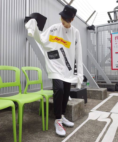 rovtski（ロフトスキー）の「NEOPRANE PRINT CREW NECK F/ネオプレーンプリントクルースウェット（スウェット・レディース・ホワイト/ブラック・FREE）」の3枚目の写真