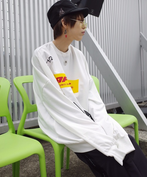 rovtski（ロフトスキー）の「NEOPRANE PRINT CREW NECK F/ネオプレーンプリントクルースウェット（スウェット・レディース・ホワイト/ブラック・FREE）」の7枚目の写真