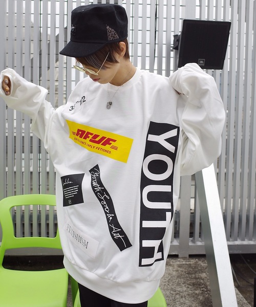 rovtski（ロフトスキー）の「NEOPRANE PRINT CREW NECK F/ネオプレーンプリントクルースウェット（スウェット・レディース・ホワイト/ブラック・FREE）」の10枚目の写真