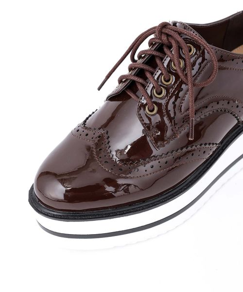one after another NICE CLAUP（ワンアフターアナザーナイスクラップ）の「ウィングチップ厚底レースアップシューズ（その他シューズ・レディース・ブラック/ダークブラウン/モカ・SMALL/MEDIUM/LARGE）」の5枚目の写真