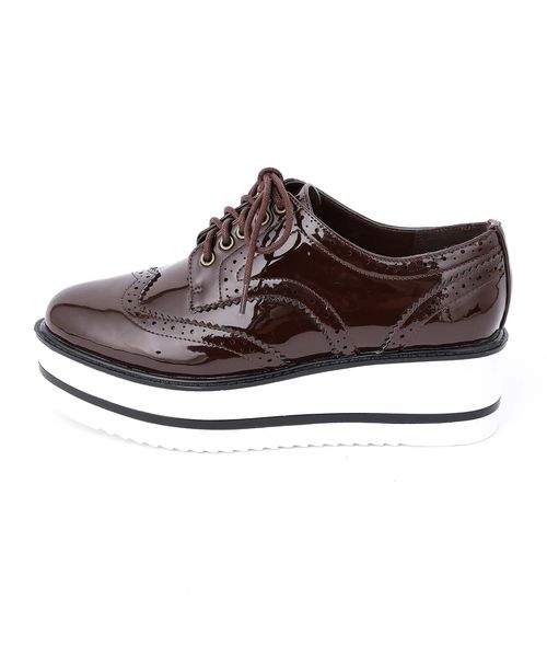 one after another NICE CLAUP（ワンアフターアナザーナイスクラップ）の「ウィングチップ厚底レースアップシューズ（その他シューズ・レディース・ブラック/ダークブラウン/モカ・SMALL/MEDIUM/LARGE）」の7枚目の写真