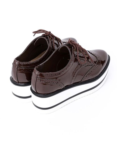 one after another NICE CLAUP（ワンアフターアナザーナイスクラップ）の「ウィングチップ厚底レースアップシューズ（その他シューズ・レディース・ブラック/ダークブラウン/モカ・SMALL/MEDIUM/LARGE）」の6枚目の写真