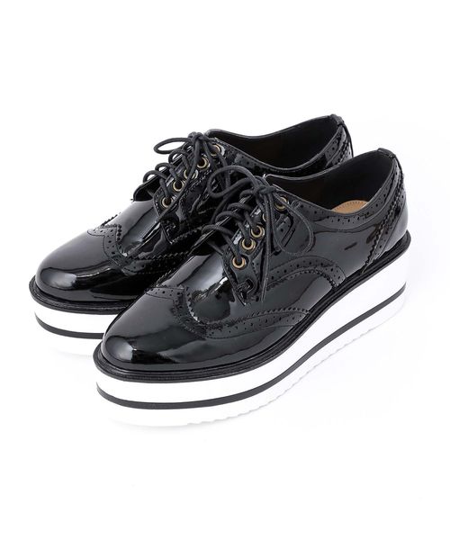 one after another NICE CLAUP（ワンアフターアナザーナイスクラップ）の「ウィングチップ厚底レースアップシューズ（その他シューズ・レディース・ブラック/ダークブラウン/モカ・SMALL/MEDIUM/LARGE）」の12枚目の写真