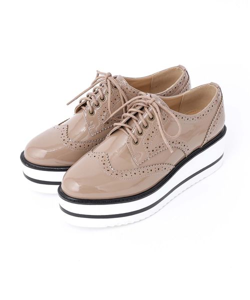 one after another NICE CLAUP（ワンアフターアナザーナイスクラップ）の「ウィングチップ厚底レースアップシューズ（その他シューズ・レディース・ブラック/ダークブラウン/モカ・SMALL/MEDIUM/LARGE）」の9枚目の写真