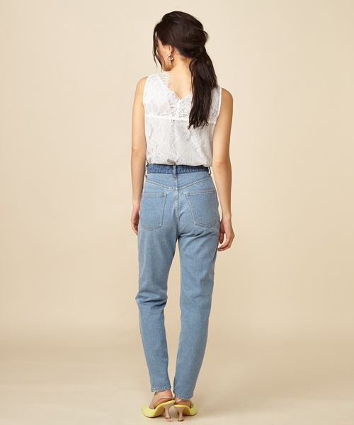 ROYAL PARTY(ロイヤルパーティー)の「デニムテーパードパンツ(デニムパンツ・レディース・ネイビー/ブルー/その他・SMALL/MEDIUM)」の5枚目の写真