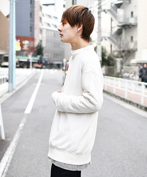 kutir（クティール）の「スタンドカラー裏毛トップス（スウェット・メンズ・ホワイト/ブラック/ベージュ・MEDIUM/LARGE）」の15枚目の写真