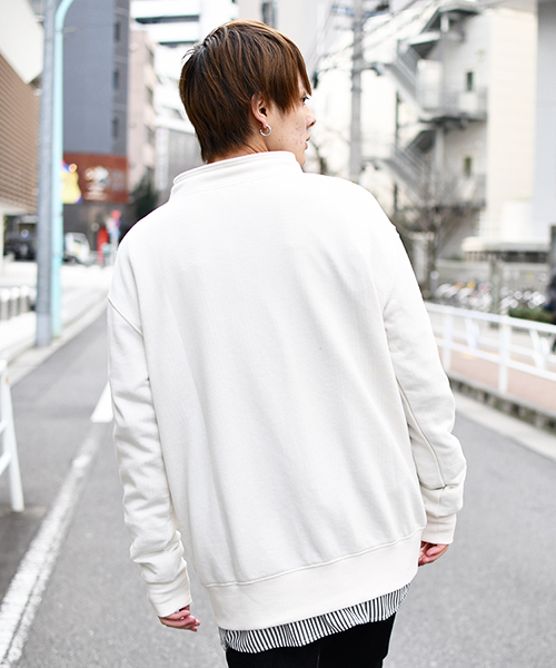 kutir（クティール）の「スタンドカラー裏毛トップス（スウェット・メンズ・ホワイト/ブラック/ベージュ・MEDIUM/LARGE）」の17枚目の写真