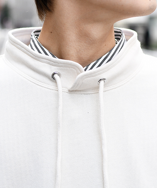 kutir（クティール）の「スタンドカラー裏毛トップス（スウェット・メンズ・ホワイト/ブラック/ベージュ・MEDIUM/LARGE）」の11枚目の写真