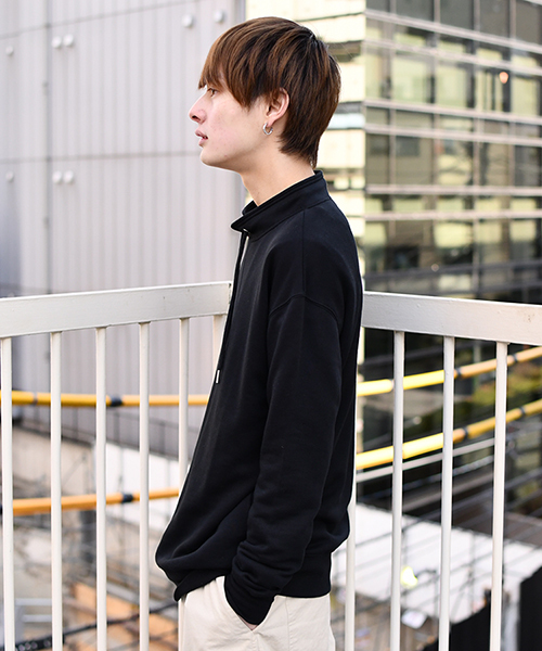 kutir（クティール）の「スタンドカラー裏毛トップス（スウェット・メンズ・ホワイト/ブラック/ベージュ・MEDIUM/LARGE）」の20枚目の写真