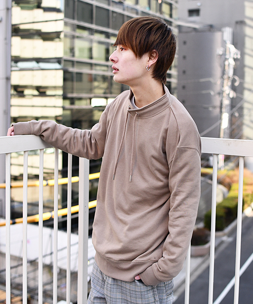 kutir（クティール）の「スタンドカラー裏毛トップス（スウェット・メンズ・ホワイト/ブラック/ベージュ・MEDIUM/LARGE）」の14枚目の写真