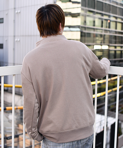 kutir（クティール）の「スタンドカラー裏毛トップス（スウェット・メンズ・ホワイト/ブラック/ベージュ・MEDIUM/LARGE）」の10枚目の写真