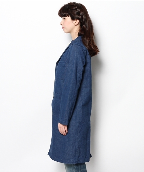 BEAMS BOY(ビームスボーイ)の「BEAMS BOY / デニム ショップコート(その他アウター・レディース・インディゴブルー・ONE SIZE)」の4枚目の写真