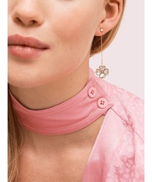 Y982/kate spade/希少/透明感クラレットフラワー お花リニアピアス グリーンハウス フローラル リニア ピアス | 全てのアウトレット